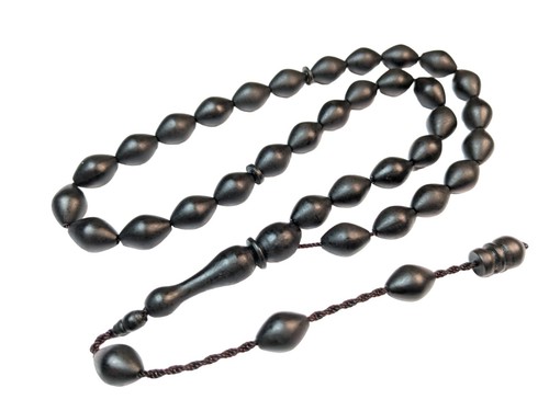 Black German Fiber Prayer Beads Oval Siyah Alman Tesbih Tasbih Misbaha 173 - Picture 2 of 11
