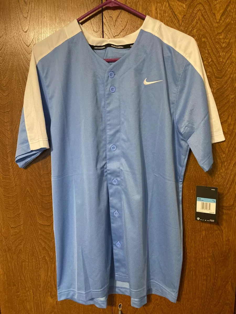 Nike Baseball Full-Button Batting Practice Jersey Sz M Blue BQ5508-453 NWTs