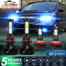 For Fiat 500 500X 500L 2012-18 8000K LED Headlight + Fog Lamp Combo 4x Bulbs Kit