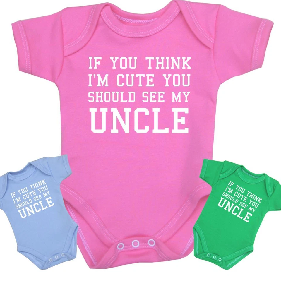 BABYPREM Babykleidung süß Onkel Bodysuits Westen Mädchen Jungen lustiger Slogan Dusche Geschenke