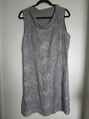 Lina Tomei 100% Linen Gray Shift Sleeveless Dress XL