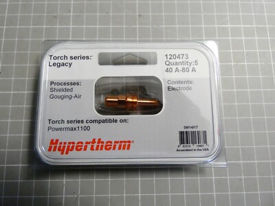 5 x Hypertherm Elektrode 120473; 40A - 80A; Powermax1100