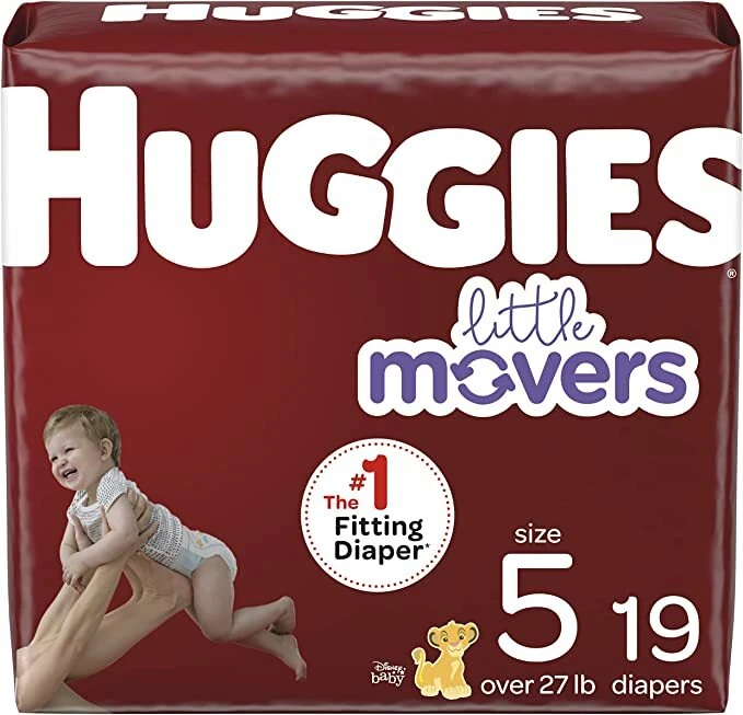 Huggies Little Movers Size 5 Baby Diaper, Jumbo Pack - 76/cs