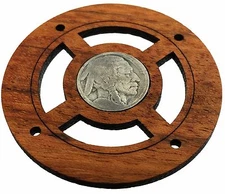 "Buffalo Nickel" (Front Side) Vintage Coin Sound Hole Cover for Cigar Box Guitar