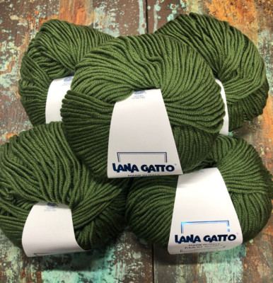 Lot of 5 Lana Gatto Green Maxi Soft  Merino Wool 50g/90m Each #13278