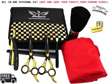 Hair Cutting Shears Scissors Thinning Kit Hairdressing Salon Cape Barber Set 9PC