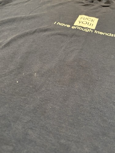 T-shirt vintage anni 90 F**K You I Have Enough Friends blu navy taglia XL - Foto 4 di 6