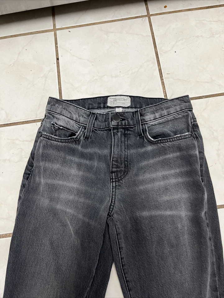 Pantalones de mezclilla CURRENT/ELLIOTT gris tiro alto MAMACITA BOULEVARD CON DOBLADILLO CORTADO 26 Foto 2 de 4