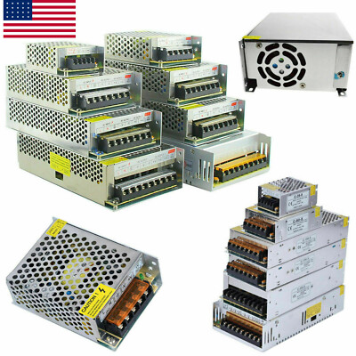 LED Switch Power Supply Adapter Driver AC 110V-240V To DC 5V 12V 24V 12W-720W US