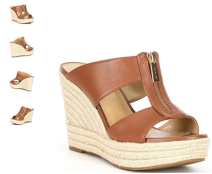 Michael Kors Bradley Wedge Luggage Leather Women's sizes 5-10/NEW!!! | eBay