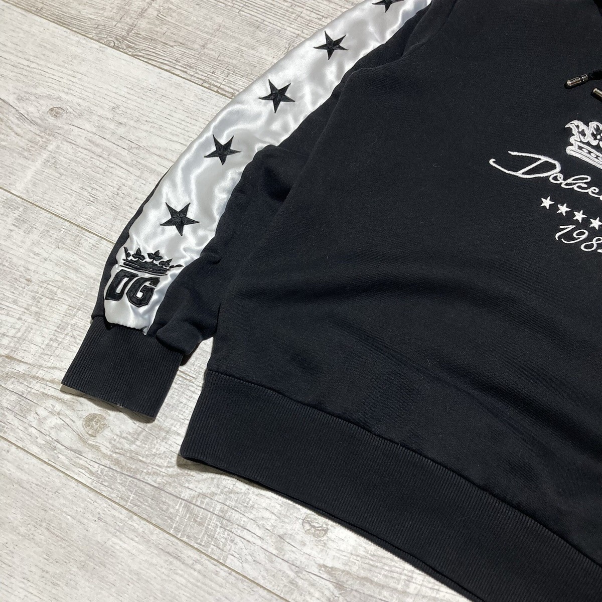 DOLCE GABBANA Embroidered Crown Since 1984 Hoodie Pullover