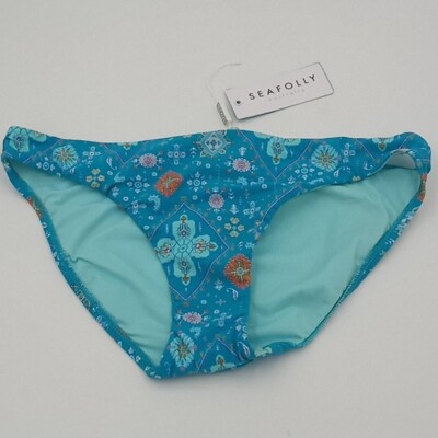 Seafolly Women's US 6 Inka Gypsy Hipster Bikini Bottom Eden Blue