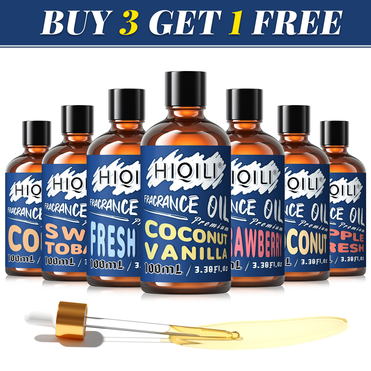 HIQILI 100ML Fragrance Oils -Natural Essential Oil - for Candle,Soap,Lotion,Bath