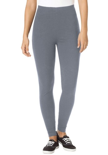 WOMAN WITHIN Stretch Cotton Leggings HEATHER GREY Size 5X 38/40 NEW | eBay