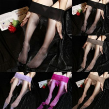Mens Stockings Nylon Oily One Size Seamless See Through Transparent Ultra-Thin