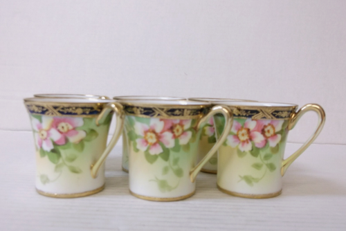 6 Victorian Nippon Hand Painted & Gilded Demitasse/ Chocolate Cups ~ no Pot - Picture 5 of 14