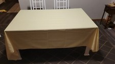 Beige Large Polyester Tablecloth 101x62in