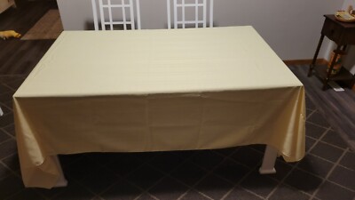 Beige Large Polyester Tablecloth 101x62in