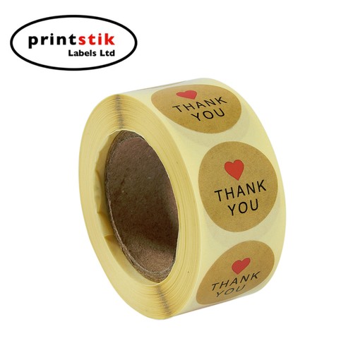 x100 Thank You Stickers For Your Purchase Business Labels Round Heart Wedding - Picture 51 of 73