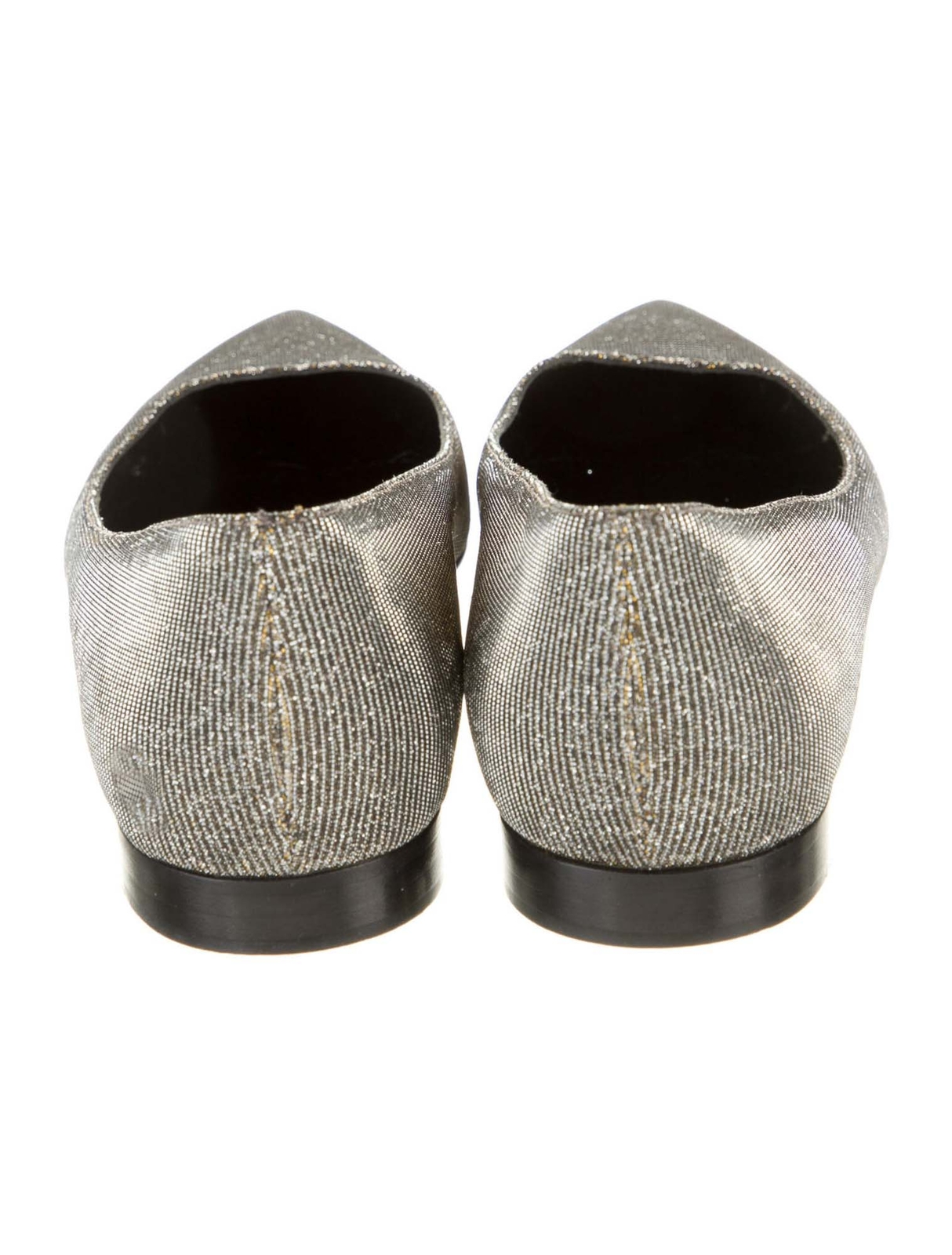 Ballerine Saint Laurent in pelle metallizzata a punta slip on taglia 37