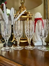 Mikasa Uptown Clear Glass Set Of 4 Iced Tea Water Beverage Goblets