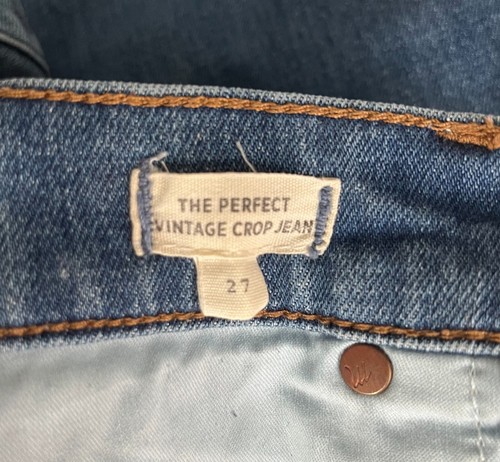 MADEWELL $128 Women's The Perfect Vintage Crop Blue Jean with Raw Hem; Size 27 - Picture 9 of 18