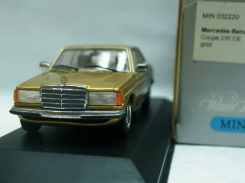 WOW EXTREMELY RARE Mercedes W123 230CE Coupe Gold 1:43 Minichamps-200/280/300/SE - 第 1/3 張圖片