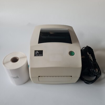 Zebra TLP2844 Thermotransfer Etikettendrucker mit Netzteil USB 4x6'' Rolle Etiketten 65