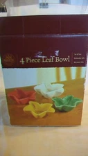 Four Piece Multi-color Ceramic Leaf Bowl Set from Harvest Model H0556