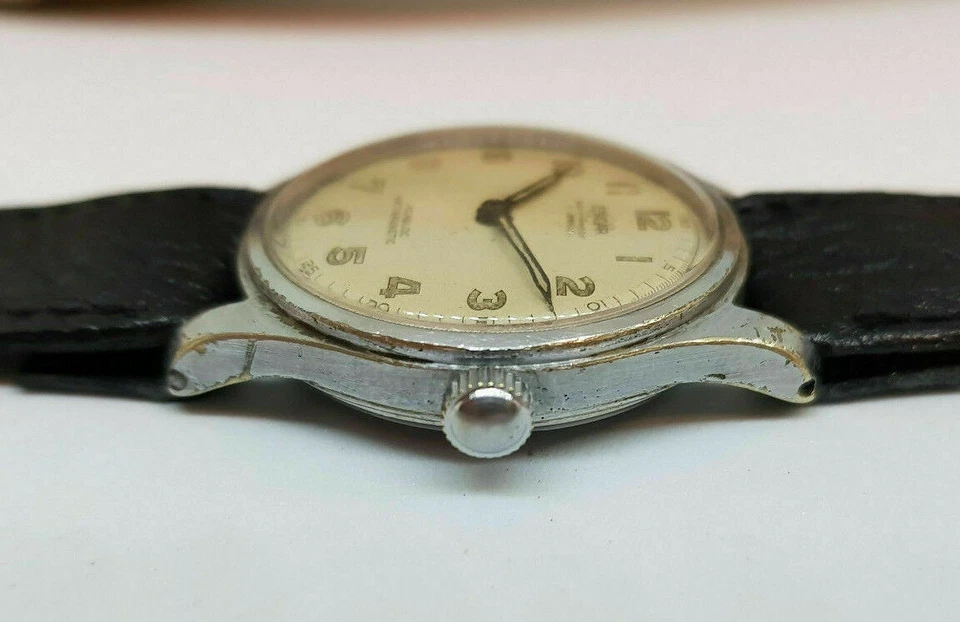 RELOJ HOMBRE RARO VINTAGE ENICAR ESFERA PLATEADA ORIGINAL CUERDA MANUAL Foto 4 de 4