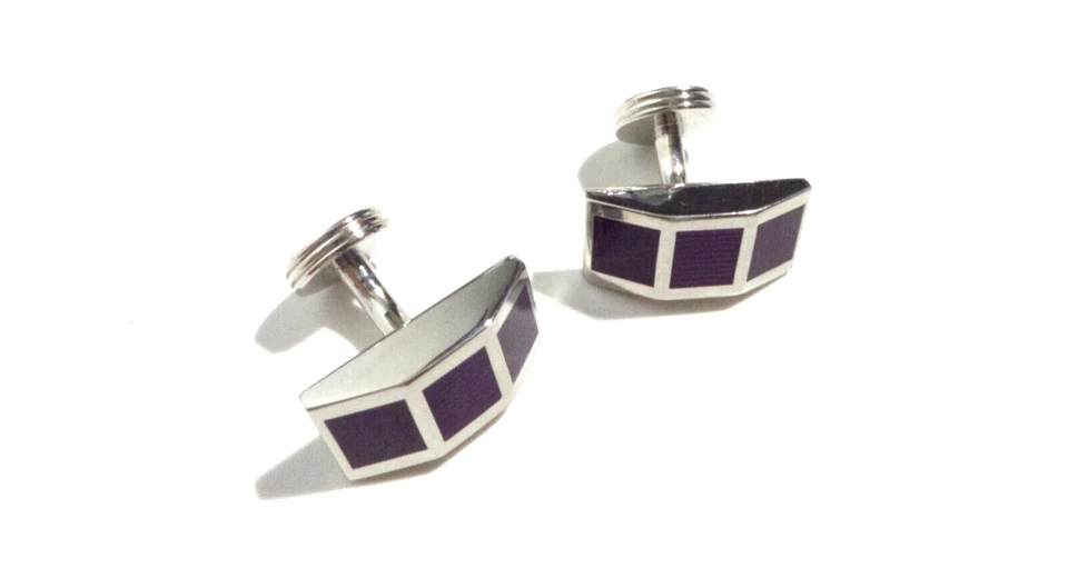 一套正品 CHARLES TYRWHITT 珐琅 CUFFLINKS 全新男式设计师礼物 — 第 2/4 张图片