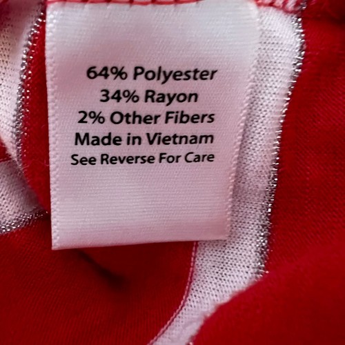 Coral Bay Womens Tee Petite XL Red White Stripe Boatneck Nautical 3/4 Sleeve - Picture 5 of 6