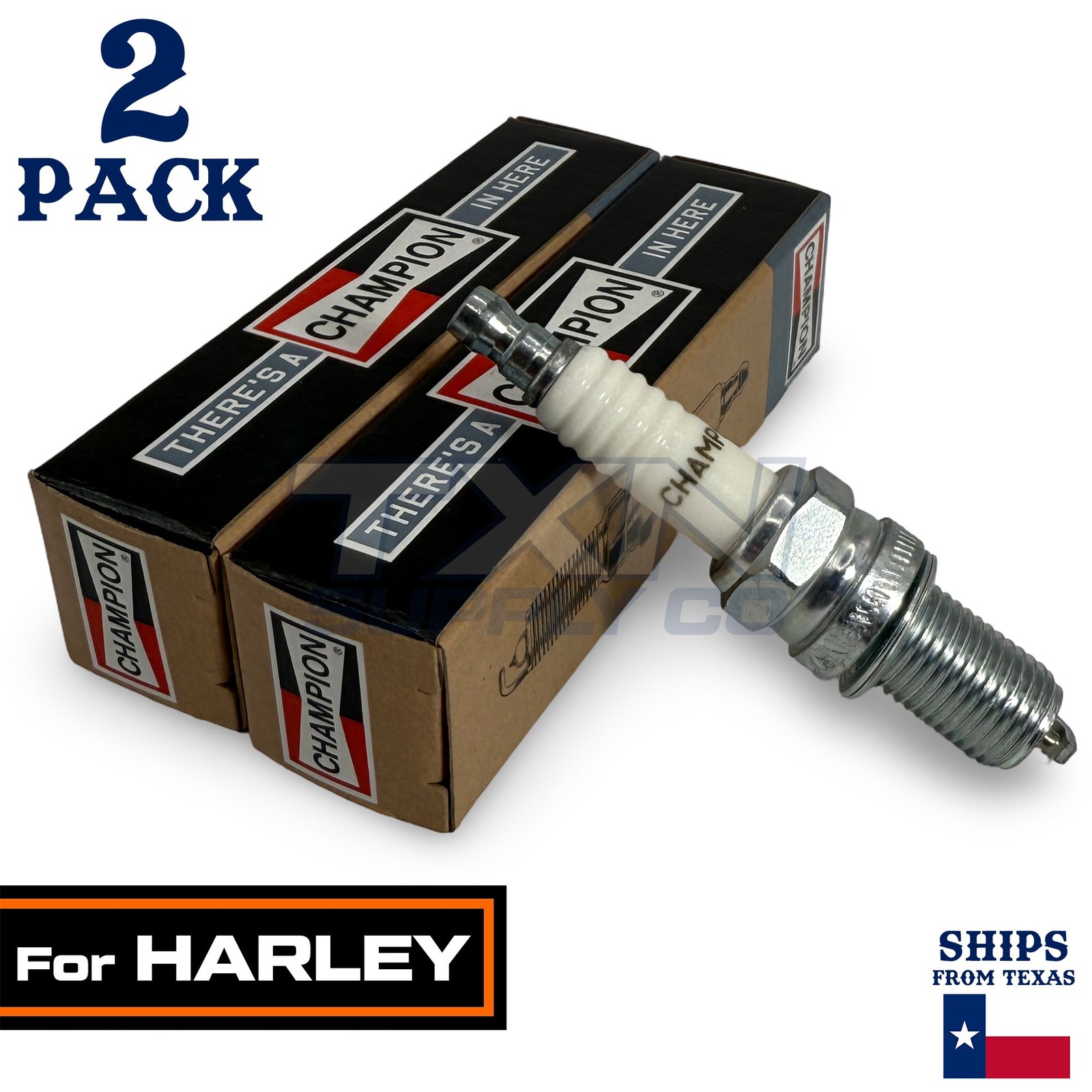 2 Pack Champion Spark Plug - For VRSC 1130 Street Rod Harley-Davidson