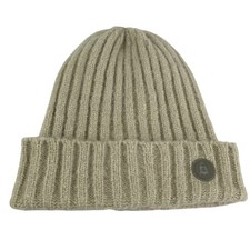 Steve Madden Unisex Beige Ribbed Knit Logo Ou...