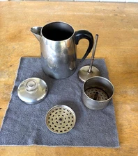 Vintage FARBERWARE Stove Top Percolator 4-8 Cup Stainless Steel Coffee Pot VGUC