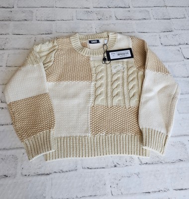 Kith Kids Size XS (4/5) Patchwork Crew Sweater In Durum-NWT