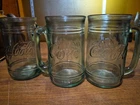 Lot of 3 Vintage Coca-Cola Glasses- Flared Libbey, Mug Handle, and Classic