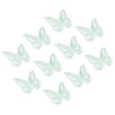 10Pcs Butterfly Embellishments, 2.4" Butterfly Patches, Green