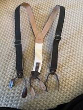 Trafalgar Houndstooth Wool Leather Suspenders Braces