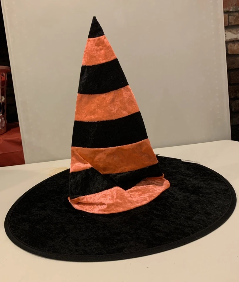 Vintage Totally Ghoul Witch Hat With Hair Orange and Black 18” - Image 4 of 4
