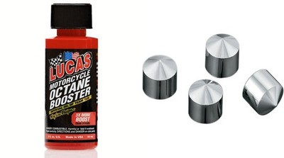 FLSTF Softail Fat Boy 00-14Peaked Rocker Box Bolt Covers 6pk & Octane Booster
