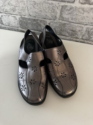 Fly Flot Sandalen Damen UK 5 silber glänzend guter Zustand