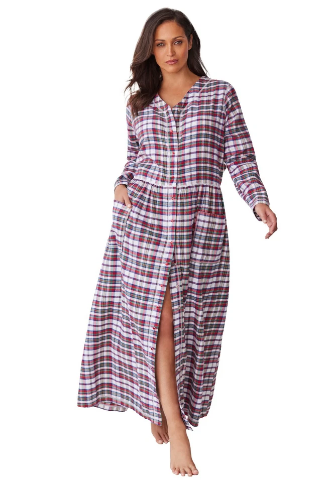 Only Necessities Plus Size Flannel Plaid Lounger