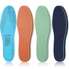 3 Pairs Breathable Shoe Insoles Inserts Soft Cushioning Double-Layer Latex Fo...