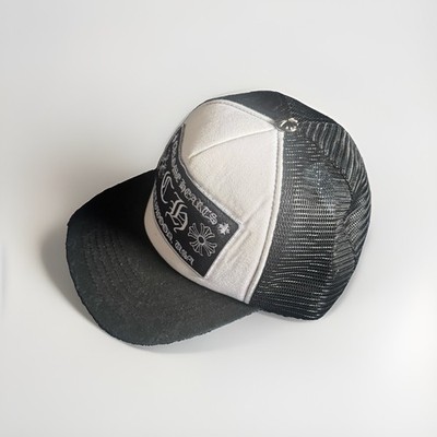 Chrome Hearts CH Hollywood USA Trucker Hat Black White Mesh Snapback