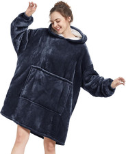 Sherpa Wearable Blanket Hoodie - Cozy Gift for Adults, One Size Fits All