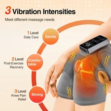 Electric Heated Vibration Knee Massager Joint Brace Therapy Shoulder Pain Relief