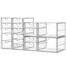 Makeup Acrylic Organizer with 17 Drawers 4 Sets , Desk Organizers and Accesso...