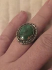Vintage Sterling Silver Turquoise Ring Size 5.5 Southwestern Split Shank 3.47g