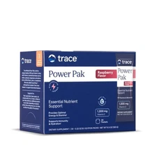 Trace Minerals Power Pak, Raspberry, 30ct, 1200mg Vit C, Zinc, Mg, Electrolytes